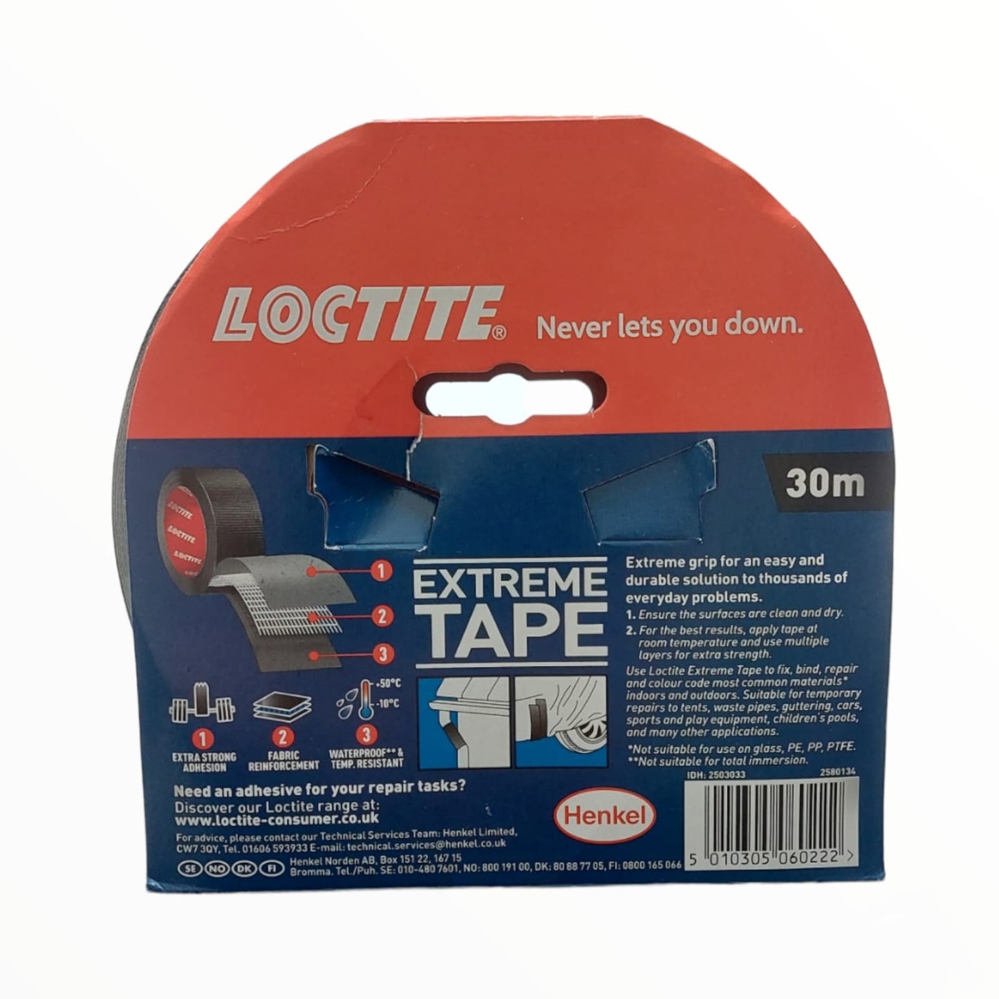 LOCTITE EXTREME TAPE 30 M NOIR